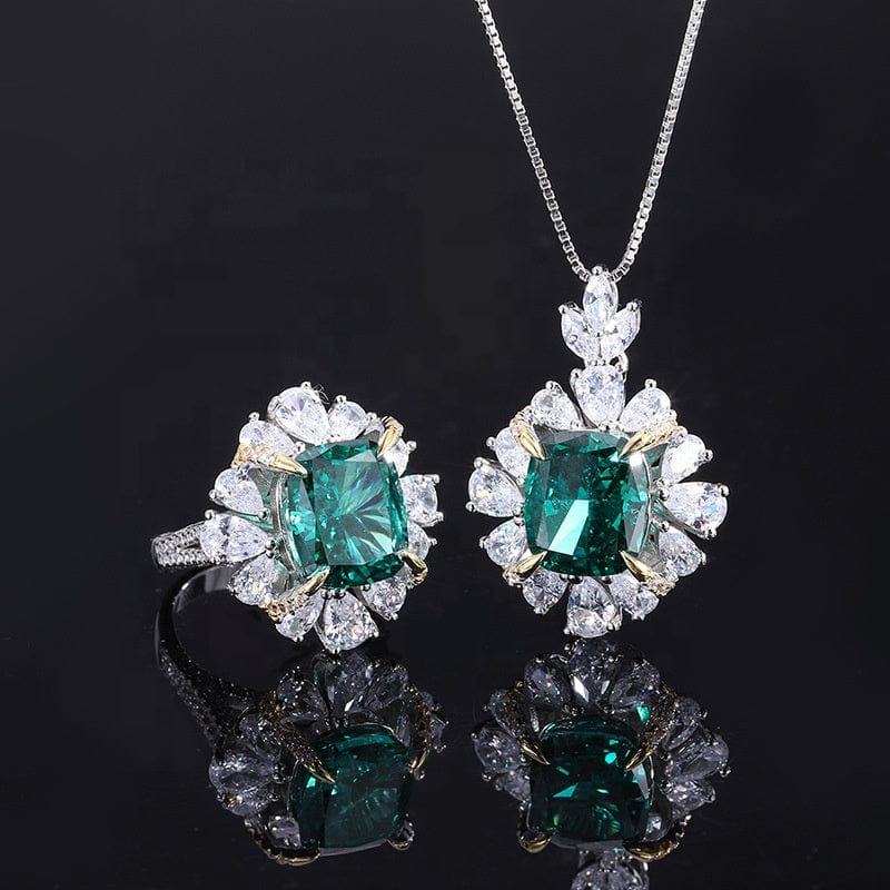 ADODO jewelry Elegant Classic Woman 925 silver Plated Factory Promotional Necklace+Earring+Rings Bridal jewelry Sets Wedding