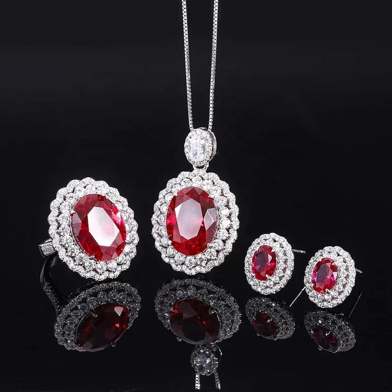 ADODO jewelry Fashion 925 sterling silver zircon necklace earrings wedding jewelry set