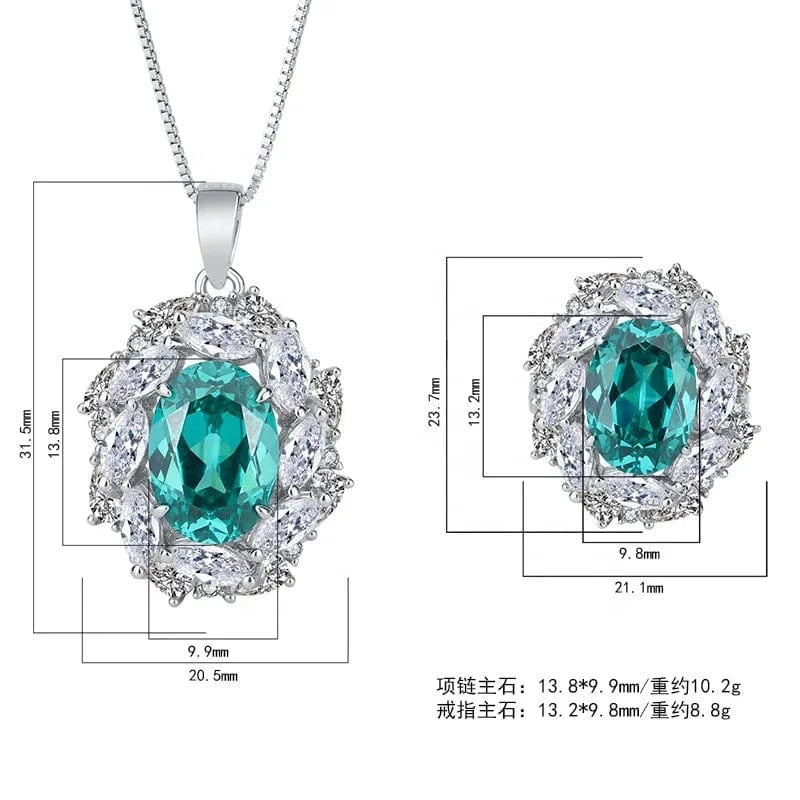 ADODO jewelry Fashion Flower Full Diamond Necklace Western Brazilian Wedding Indian Bridal Pendant Jewelry Set