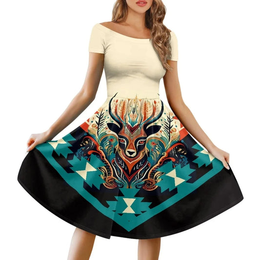 African Arts Custom Print Summer Dresses for Women Casual Tshirt Short Sleeve Floral Sundress Beach Cover Ups Female Party Dress