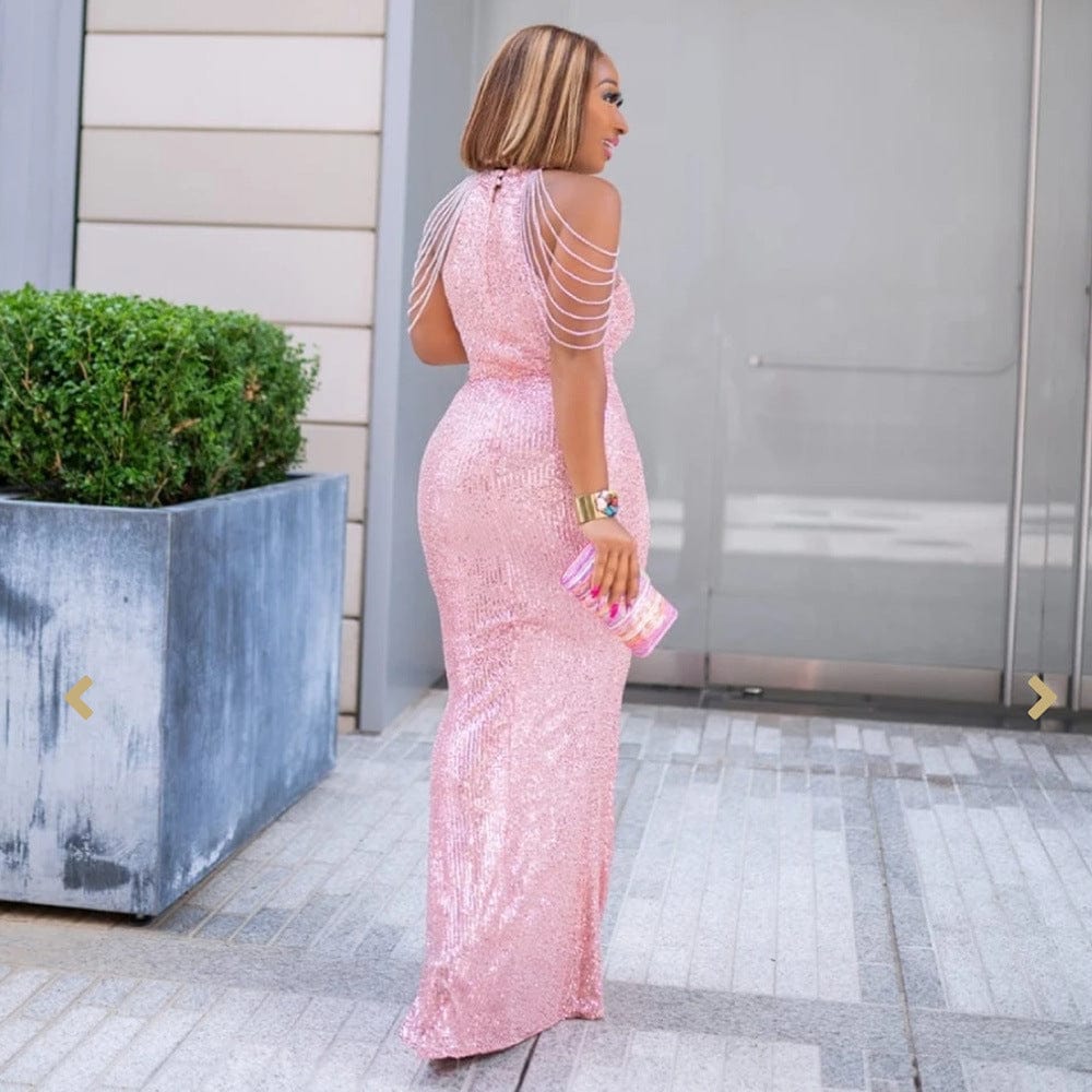 African Ladies High Quality Dress High Stretch Sequin Mermaid Dress  drop shipping fulfill