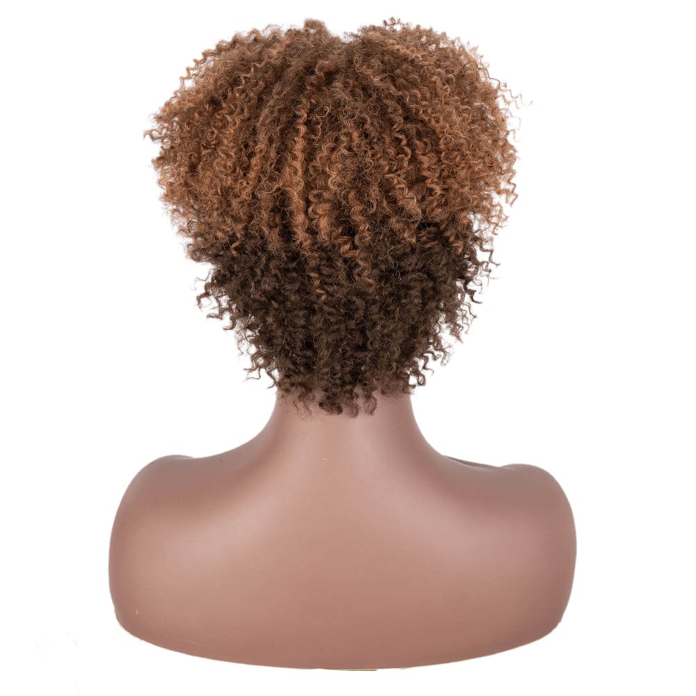 Afro kinky curl cosplay short wig Sleek wholesale cheap heat resistant fiber made machine wig Afro kinky curl Synthetic hair wig