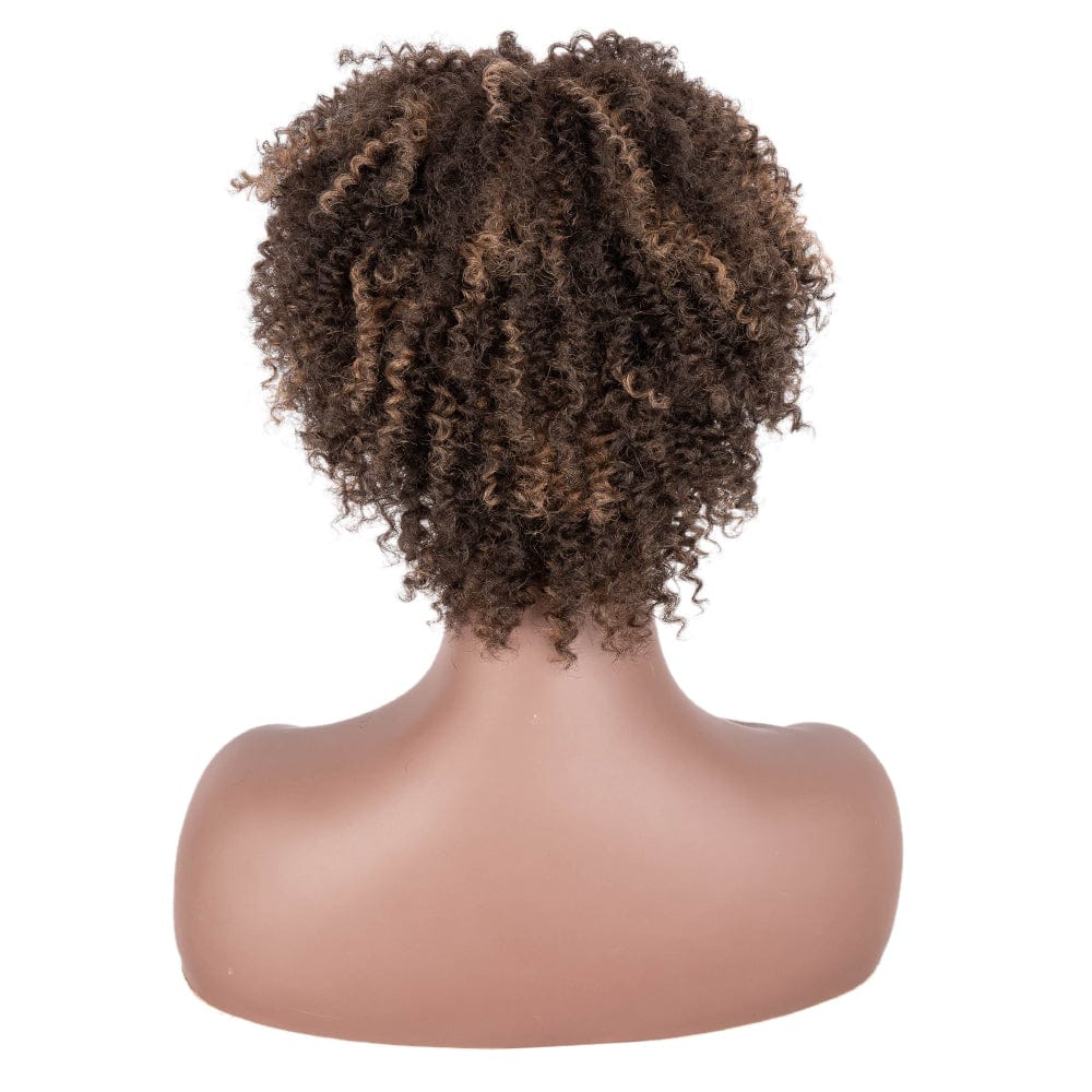 Afro kinky curl cosplay short wig Sleek wholesale cheap heat resistant fiber made machine wig Afro kinky curl Synthetic hair wig