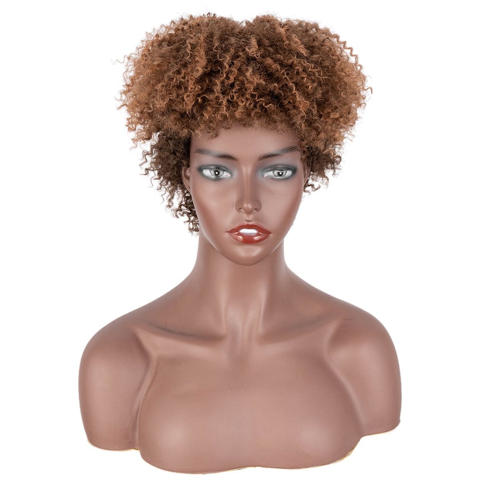 Afro kinky curl cosplay short wig Sleek wholesale cheap heat resistant fiber made machine wig Afro kinky curl Synthetic hair wig
