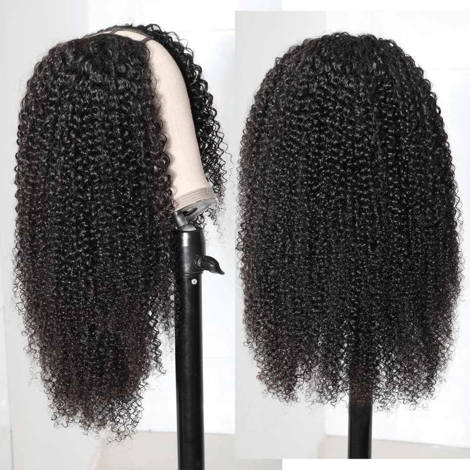 Afro kinky Curly Brazilian Human Hair Swiss HD Film African American 360 Lace Frontal Wigs For Black Women