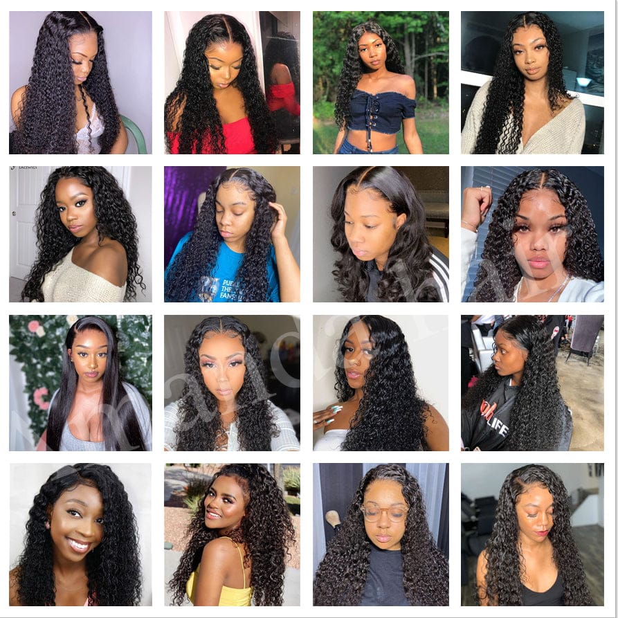 Afro kinky Curly Brazilian Human Hair Swiss HD Film African American 360 Lace Frontal Wigs For Black Women