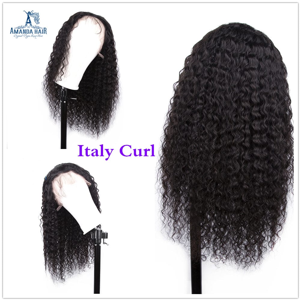 Afro kinky Curly Brazilian Human Hair Swiss HD Film African American 360 Lace Frontal Wigs For Black Women