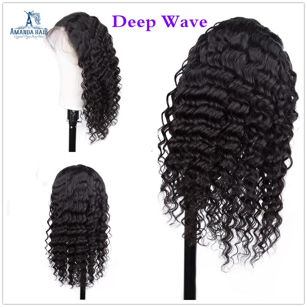 Afro kinky Curly Brazilian Human Hair Swiss HD Film African American 360 Lace Frontal Wigs For Black Women