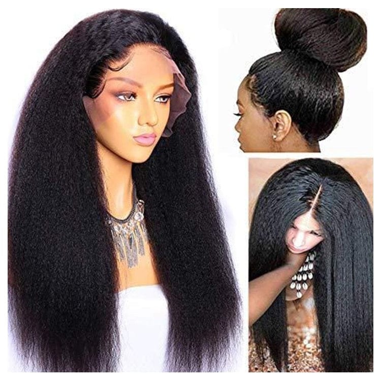 Afro Kinky Curly Brazilian Human Hair Swiss HD Film African American 360 Lace Frontal Wigs For Black Women