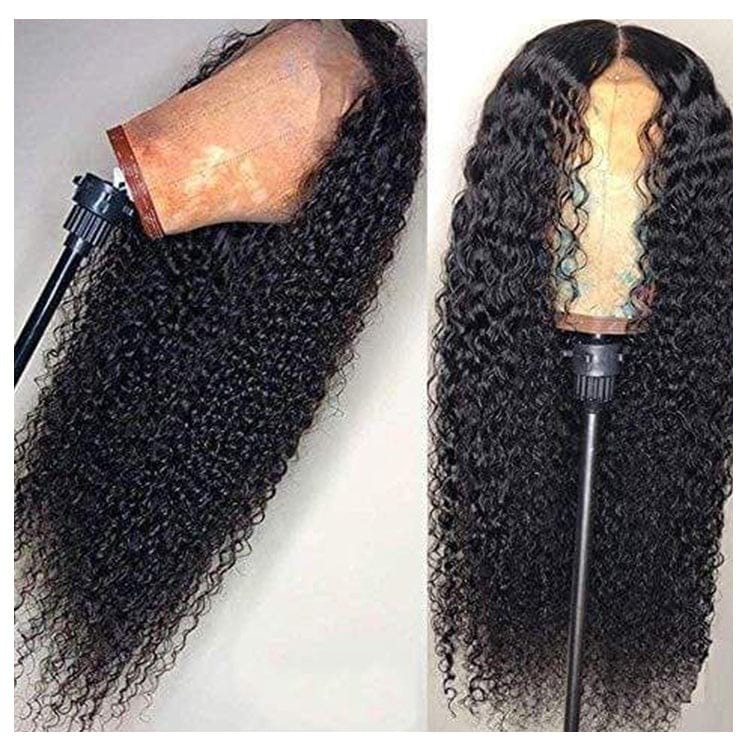 Afro Kinky Curly Brazilian Human Hair Swiss HD Film African American 360 Lace Frontal Wigs For Black Women