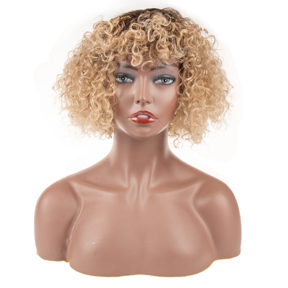 Afro Kinky Curly gorgeous color synthetic Wig sleek wholesale cheap Heat Resistant kinky curl Synthetic Hair Wigs for women
