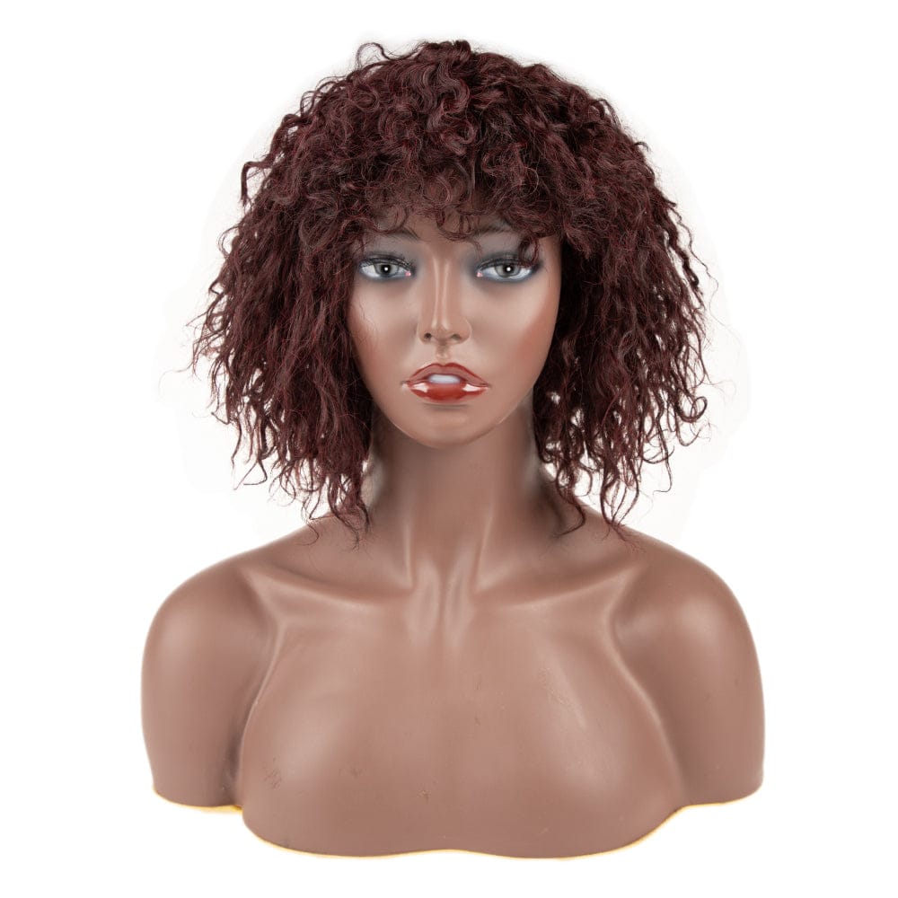 Afro Kinky Curly gorgeous color synthetic Wig sleek wholesale cheap Heat Resistant kinky curl Synthetic Hair Wigs for women