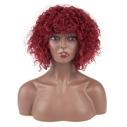 Afro Kinky Curly gorgeous color synthetic Wig sleek wholesale cheap Heat Resistant kinky curl Synthetic Hair Wigs for women