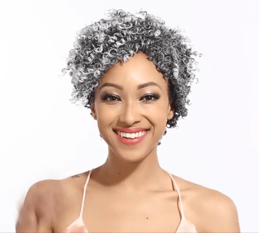 Afro kinky pixie wig sleek wholesale hot selling heat resistant fiber afro bob pixie cut kinky curl synthetic hair wig for women