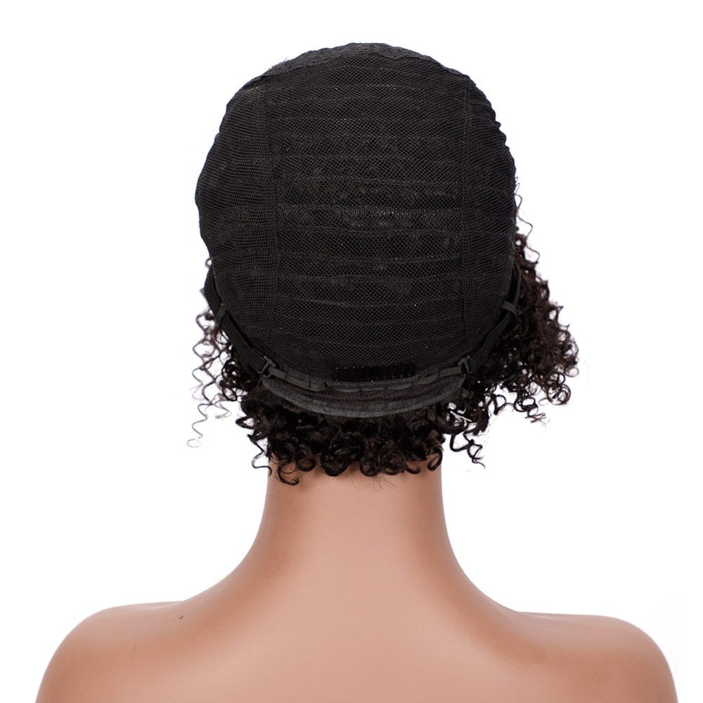 Afro kinky style wig natural black cheap colored 10 inch pixie cut wholesale virgin brazilian short bob human hair wigs
