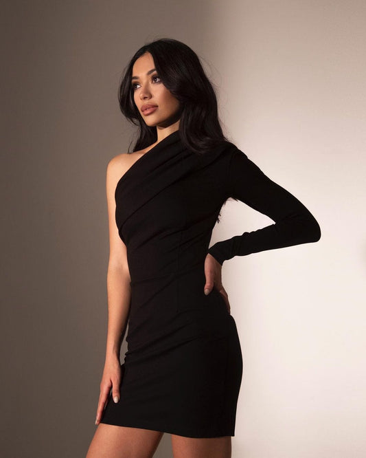 AH0103 Sexy One Shoulder Knitted Casual Women Dress Bandage Bodycon Dresses