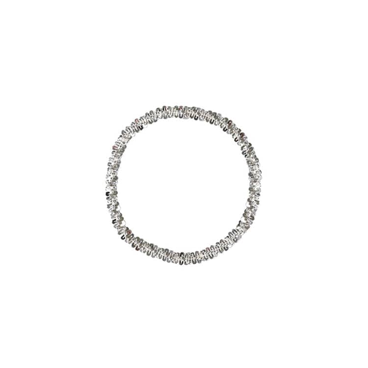 Aimgal 925 silver simple sparkling plain chain ring for women           A1