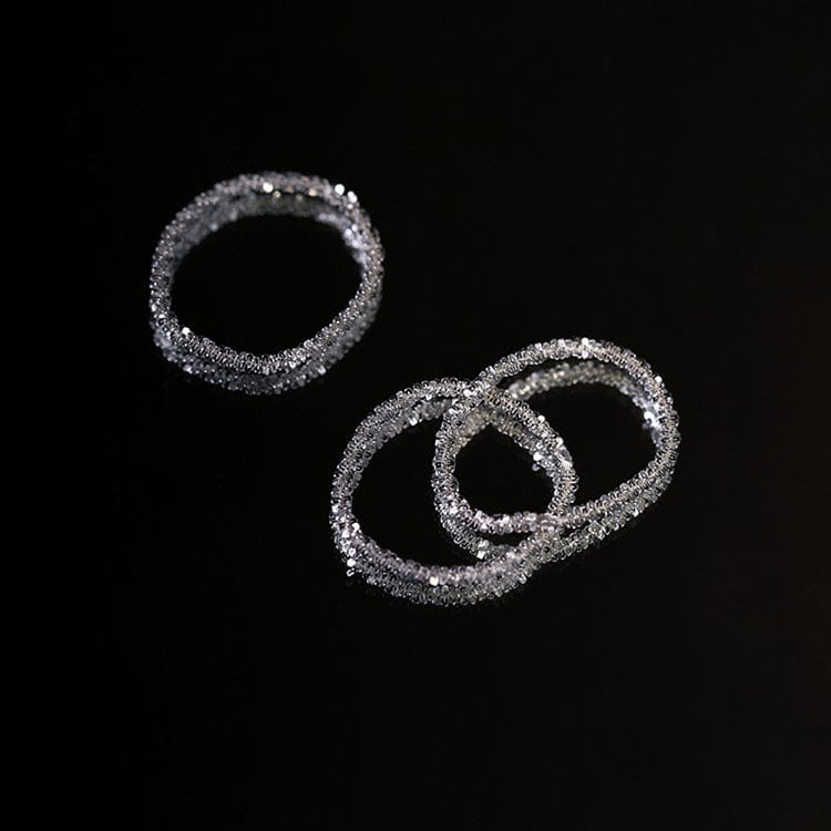 Aimgal 925 silver simple sparkling plain chain ring for women           A1