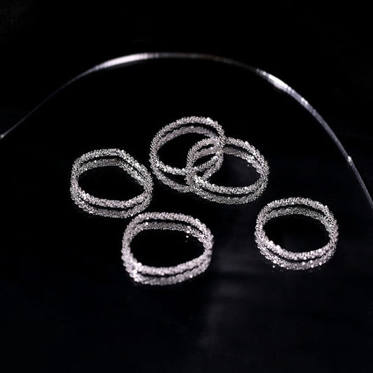 Aimgal 925 silver simple sparkling plain chain ring for women           A1