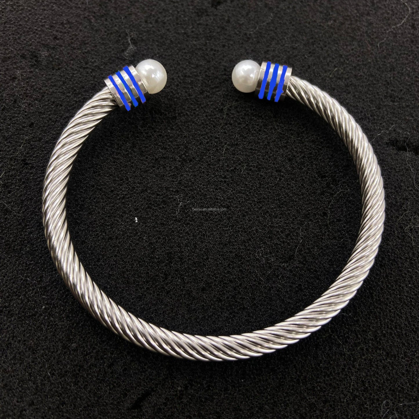 All Pink Custom Stainless Steel Enamel Open Cable Bangle Bracelet for Girls