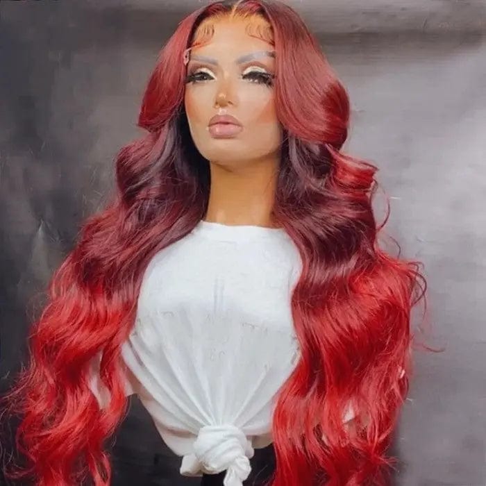 Allure Romance Ombre Burgundy Color Wavy Wigs