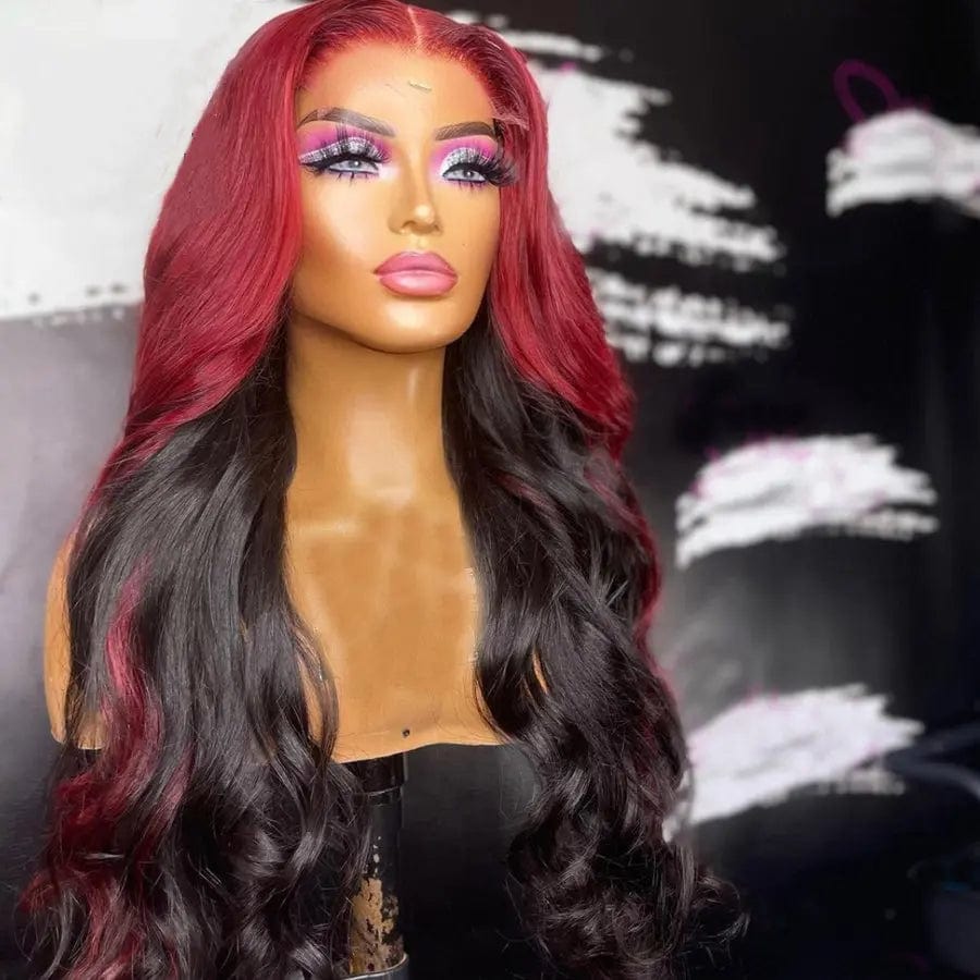 Allure Romance Ombre Burgundy Color Wavy Wigs