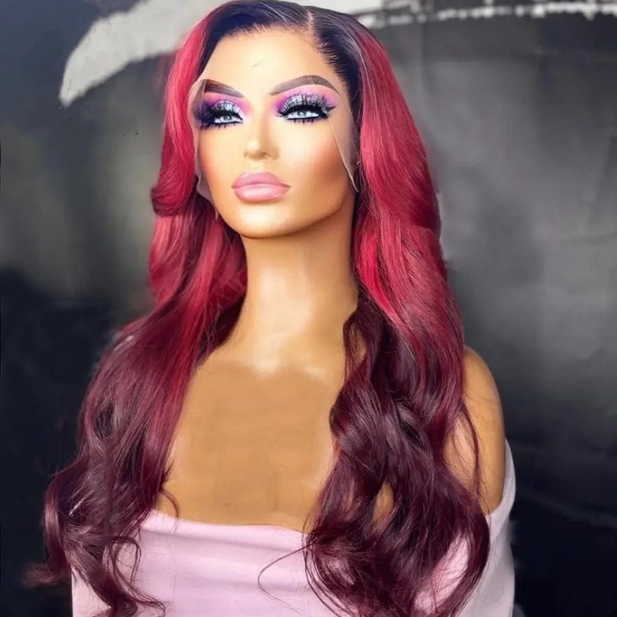 Allure Romance Ombre Burgundy Color Wavy Wigs