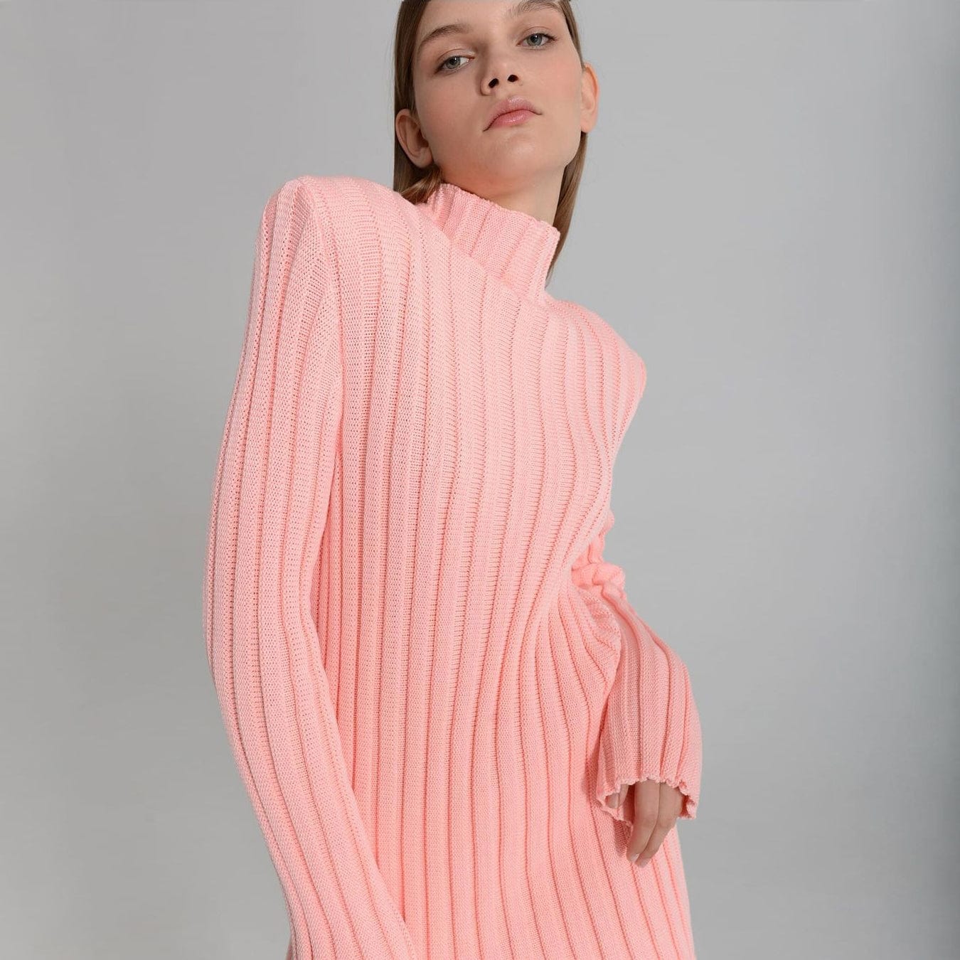 Amazon Hot Sale New Women's Solid Color Pit Stripe Shoulder Pads women two piece set Sweater Tops & Pants 2 Piece Set Women