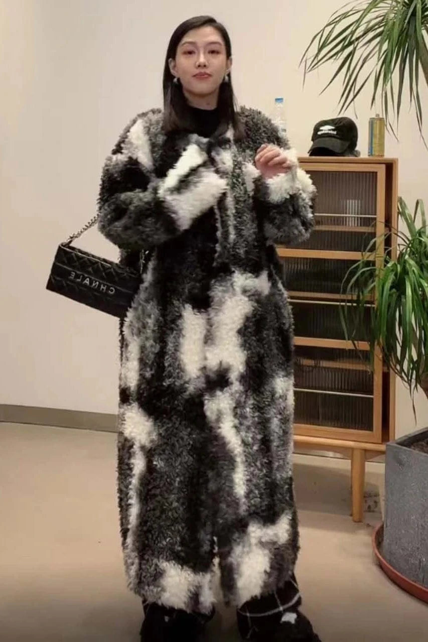 american clothing Long  women winter clothes for women cashmere Fur Coats  multi-colored fur 	 spring 2023 women s clothing