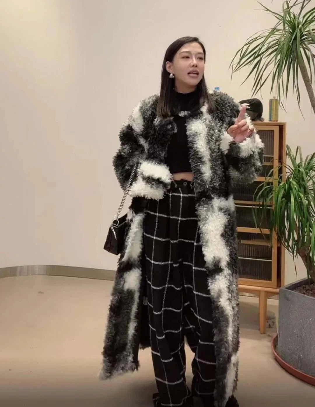 american clothing Long  women winter clothes for women cashmere Fur Coats  multi-colored fur 	 spring 2023 women s clothing