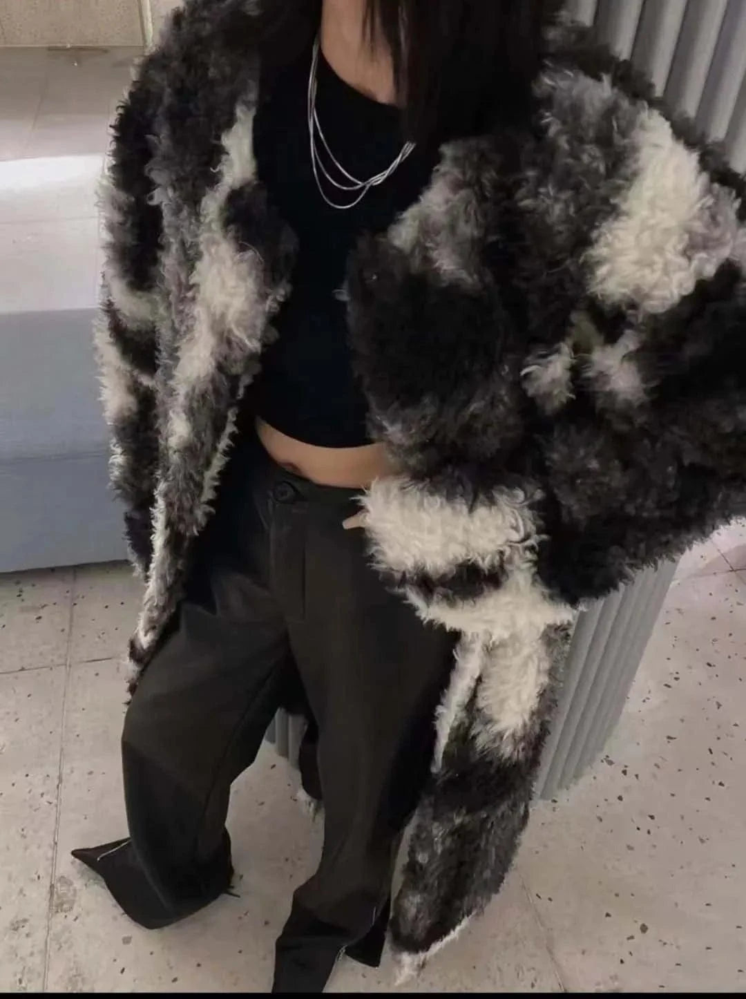 american clothing Long  women winter clothes for women cashmere Fur Coats  multi-colored fur 	 spring 2023 women s clothing
