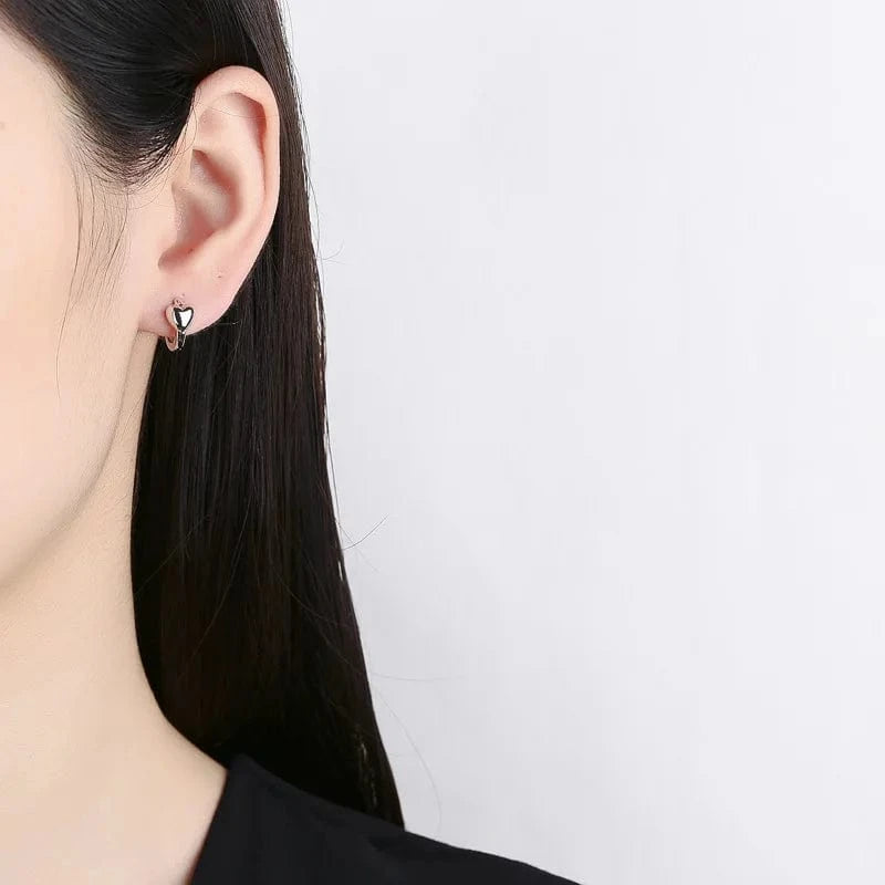 American European fine jewelry 925 sterling silver earring love heart gold plated hoop earrings for women Valentine's Day
