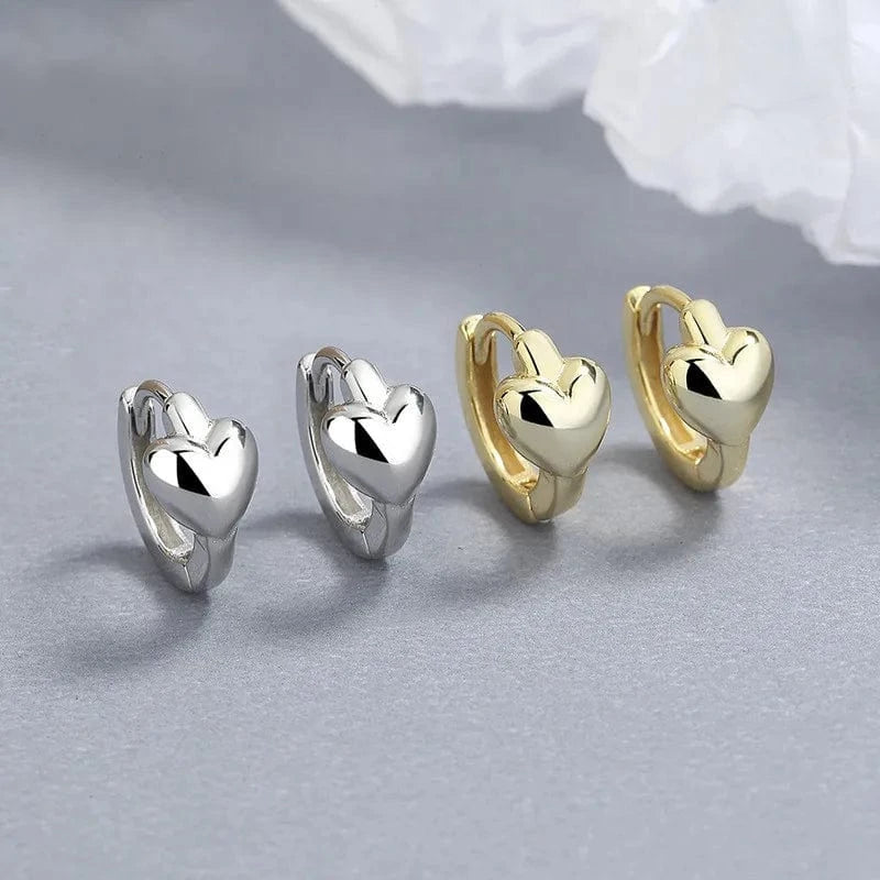 American European fine jewelry 925 sterling silver earring love heart gold plated hoop earrings for women Valentine's Day