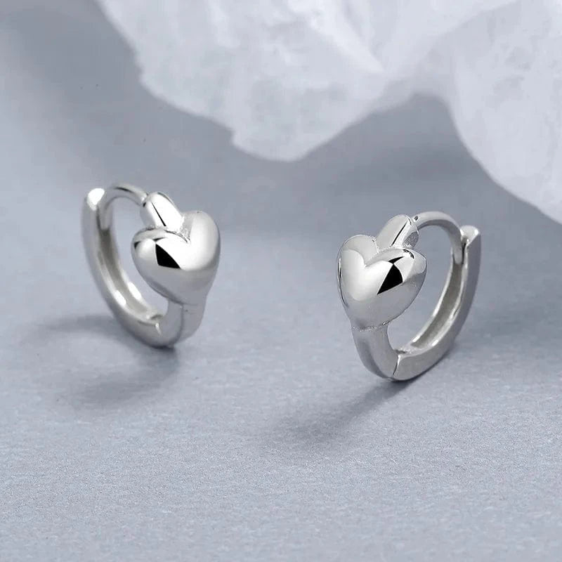 American European fine jewelry 925 sterling silver earring love heart gold plated hoop earrings for women Valentine's Day