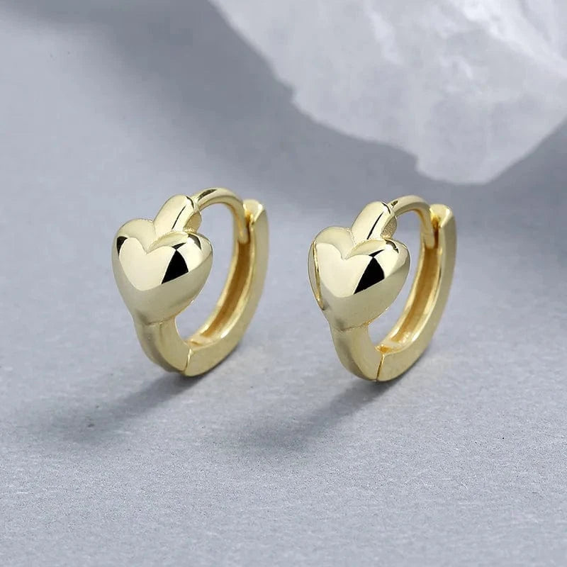 American European fine jewelry 925 sterling silver earring love heart gold plated hoop earrings for women Valentine's Day