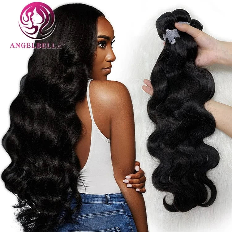AngelBella 9A Grade Virgin Hair Bundles Body Wavy Human Hair Bundles Unprocessed Wholesale Virgin Brazilian Hair Bundle