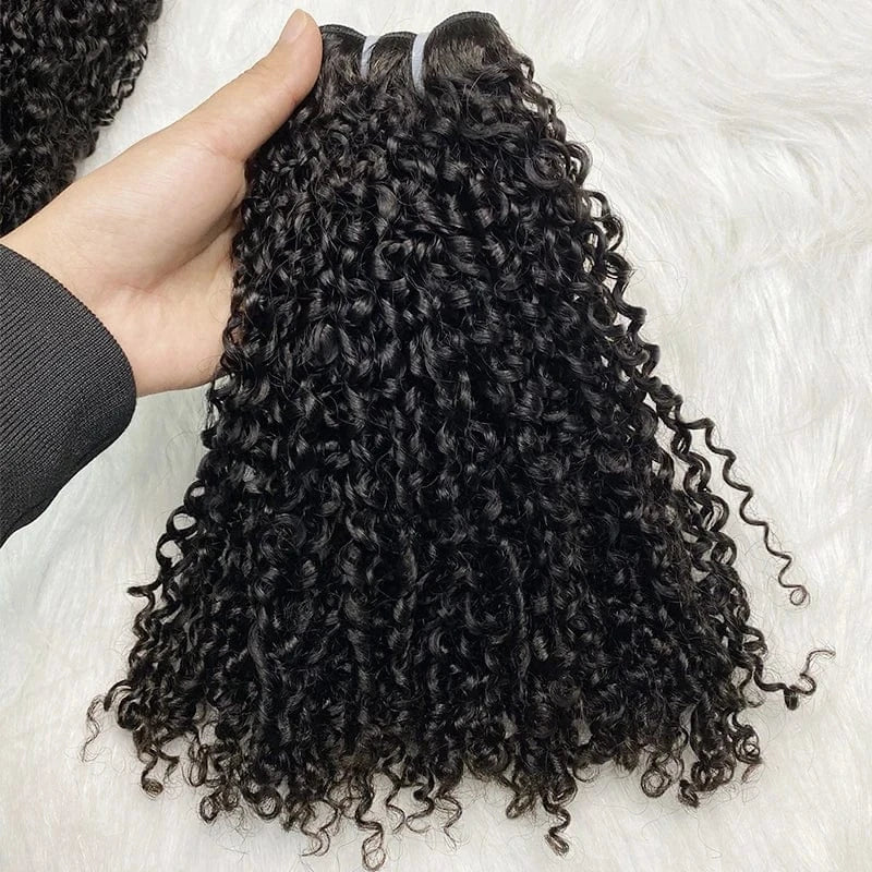AngelBella Super Double Drawn Vietnamese Hair 100% Human Hair Double Drawn Raw Virgin Hair Pixie Curly Cuticle Aligned Bundles