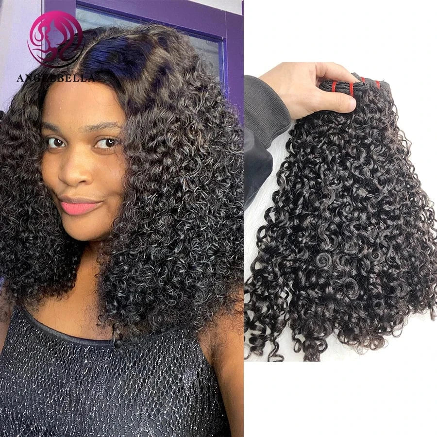 AngelBella Super Double Drawn Vietnamese Hair 100% Human Hair Double Drawn Raw Virgin Hair Pixie Curly Cuticle Aligned Bundles