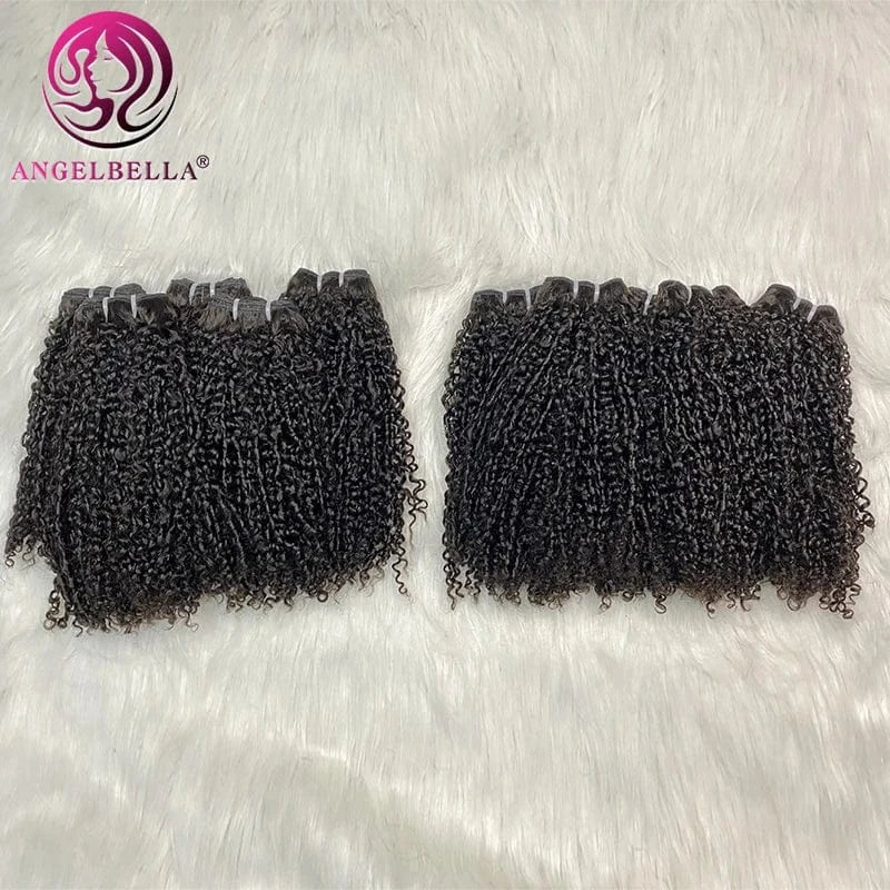 AngelBella Super Double Drawn Vietnamese Hair 100% Human Hair Double Drawn Raw Virgin Hair Pixie Curly Cuticle Aligned Bundles