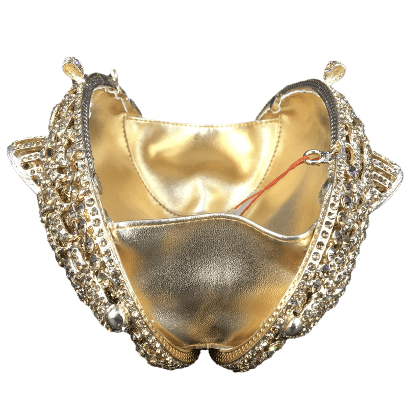 Animal Rat Pattern Women Crystal Clutch Evening Bags Metal Minaudiere Rhinestone Handbag Wedding Party Purse