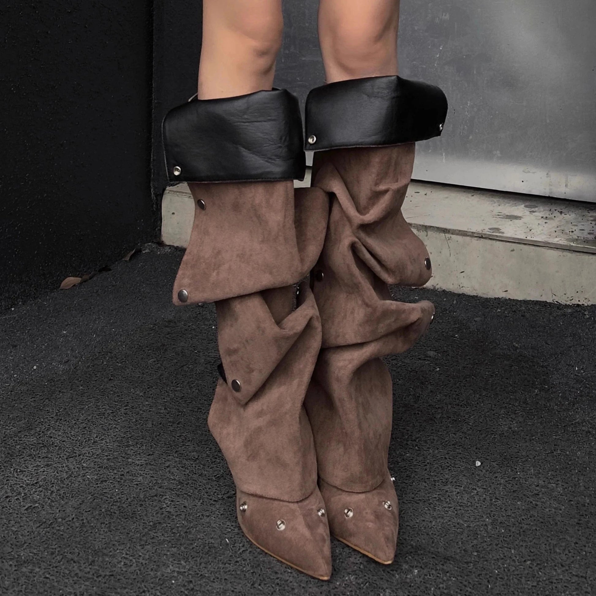 Anmairon Ready To Ship New Design 2023 Winter Hot Sale Women Knee High Boots