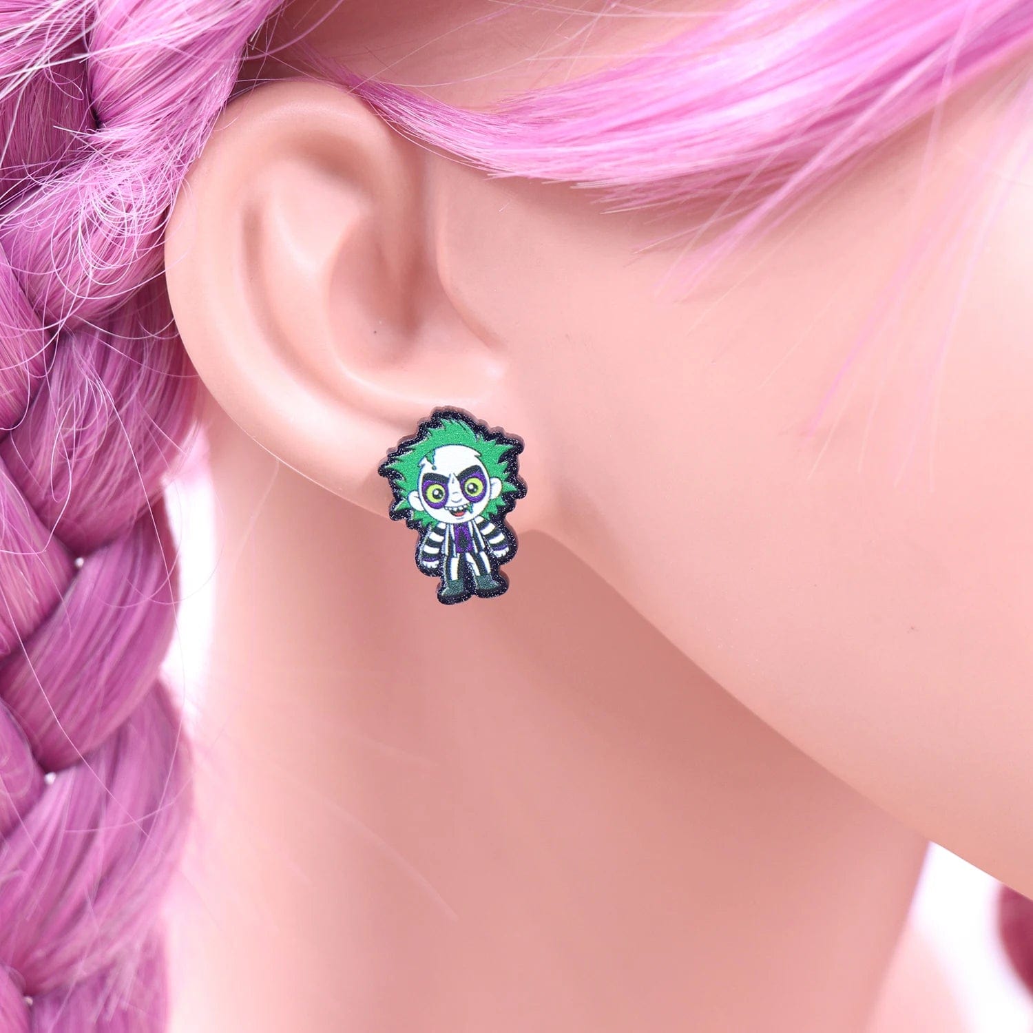 as picture / 0.6*0.8in / Black ERS704ER1518 (1Pair)New product CN Stud movie character TRENDY  Gift Acrylic Jewelry For Women