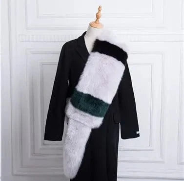 As picture Factory wholesale Custom faux fur scarf  Fashion Warm Winter long Faux Fur Scarf women fur scarf