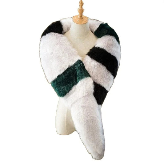 As picture Factory wholesale Custom faux fur scarf  Fashion Warm Winter long Faux Fur Scarf women fur scarf