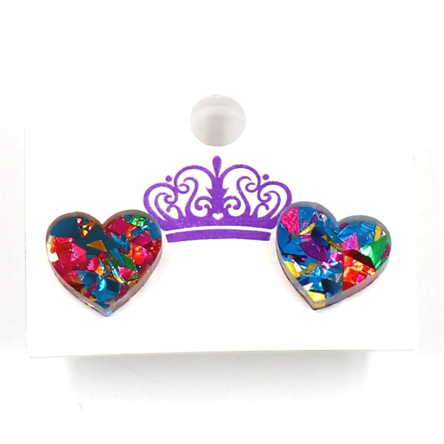 As shown / 0.4*0.5in / Red MD113ER2014 1Pair New product CN Stud earring For women heart  Valentine's Day TRENDY Acrylic Jewelry