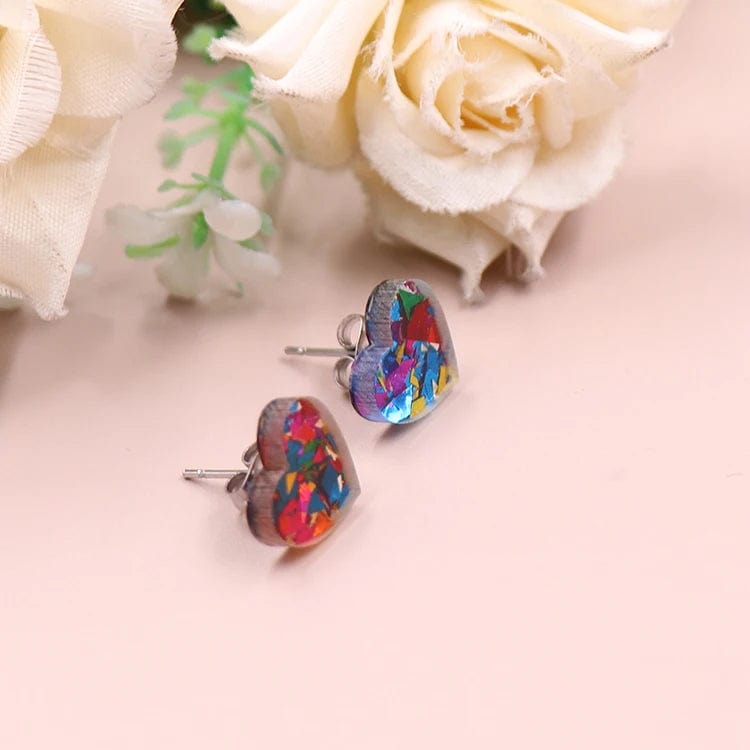 As shown / 0.4*0.5in / Red MD113ER2014 1Pair New product CN Stud earring For women heart  Valentine's Day TRENDY Acrylic Jewelry