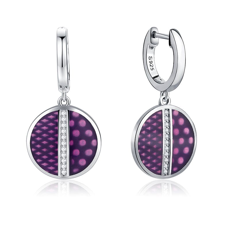 AS00486E Original 925 Sterling Silver Emerald classic color and Black Enamel Fine CZ Earrings for Women Luxury Party Jewelry Earring