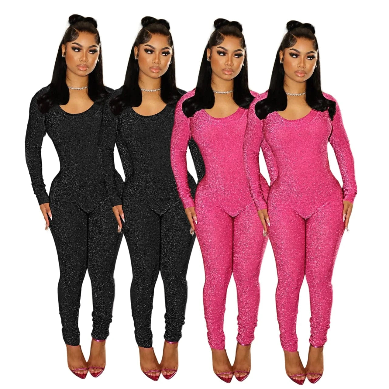 Autumn and winter new deep V back hooded slim nightclub style cut-out sexy jumpsuit