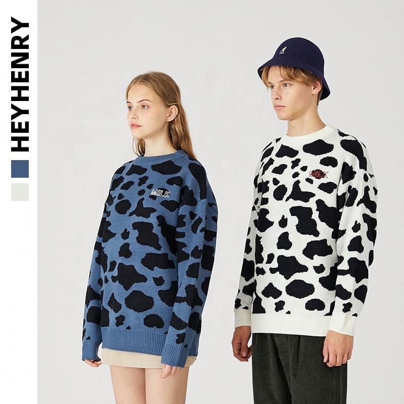 Autumn And Winter New Harajuku Spotted 2022 Sweater Men's Couple Ins Trendy Loose