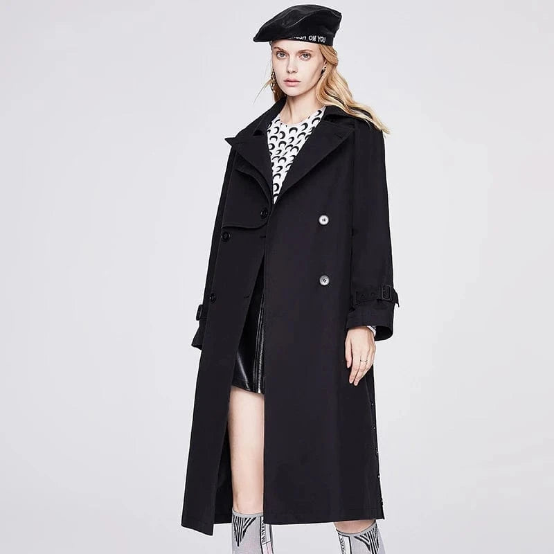 Autumn Cotton Long Trench Coats Fashion Design Double-breasted Trench Coat For Women Winter Spring